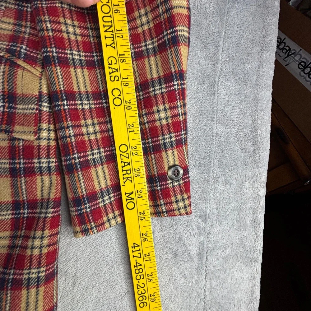 Ratner Clothes Blazer Mens 40R Red Tan Plaid Vintage Two Button Sport Coat Wool